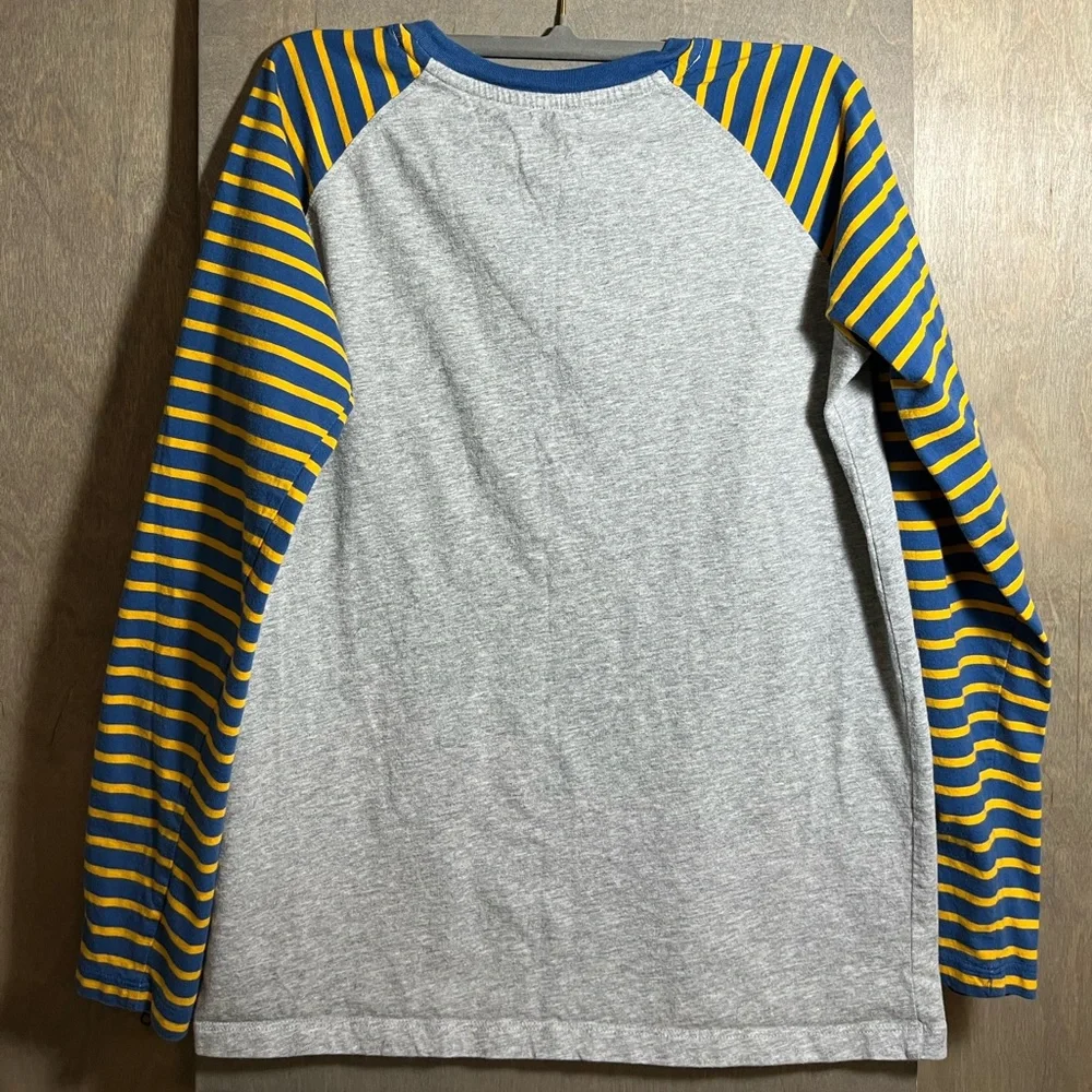 Land’s End Raglan Long Sleeve Baseball Raglan Sleeve Striped Grey T-shirt L